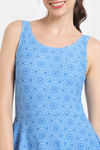 Zelocity Elastane Blended Slip-On Swimdress with Removable Pads - Azure Blue — thumbnail 5